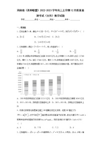 河南省（菁师联盟）2022-2023学年高三上学期12月质量监测考试（文科）数学试题及答案