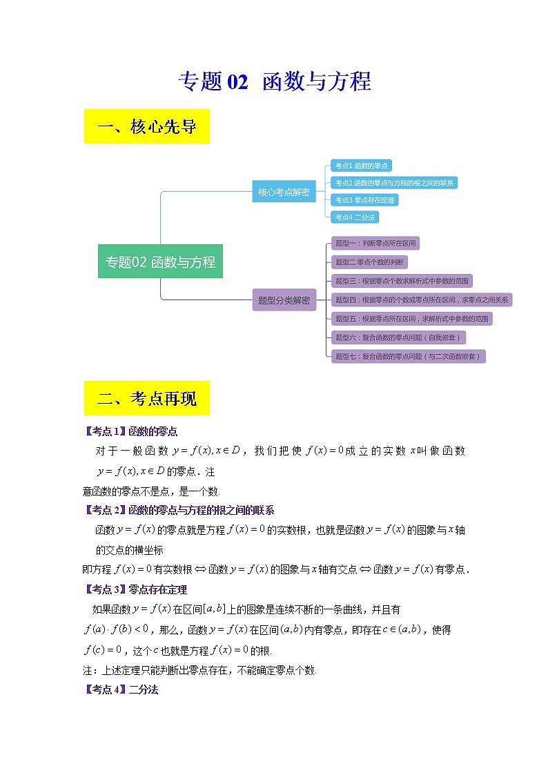 2023年高考数学二轮复习试题专题02 函数与方程（Word版附解析）第1页