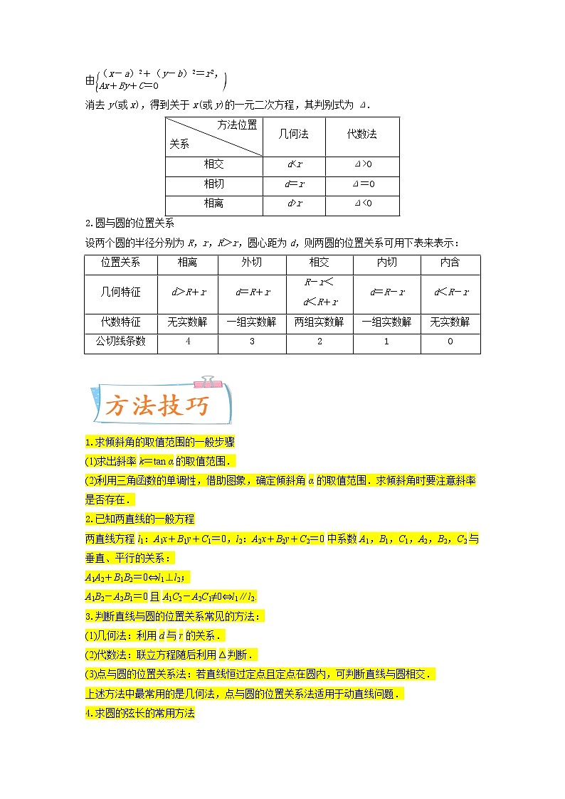考点19  直线和圆的方程（核心考点讲与练）-2023年高考数学一轮复习核心考点讲与练（新高考专用）(解析版）第3页