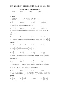 江苏省苏州市吴江汾湖高级中学等重点中学2022-2023学年高三上学期10月联考数学试题