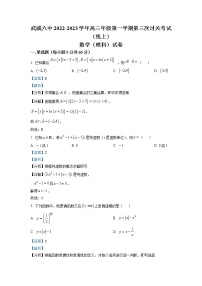 甘肃省武威第六中学2022-2023学年高三理科数学上学期第三次过关考试试题（Word版附解析）