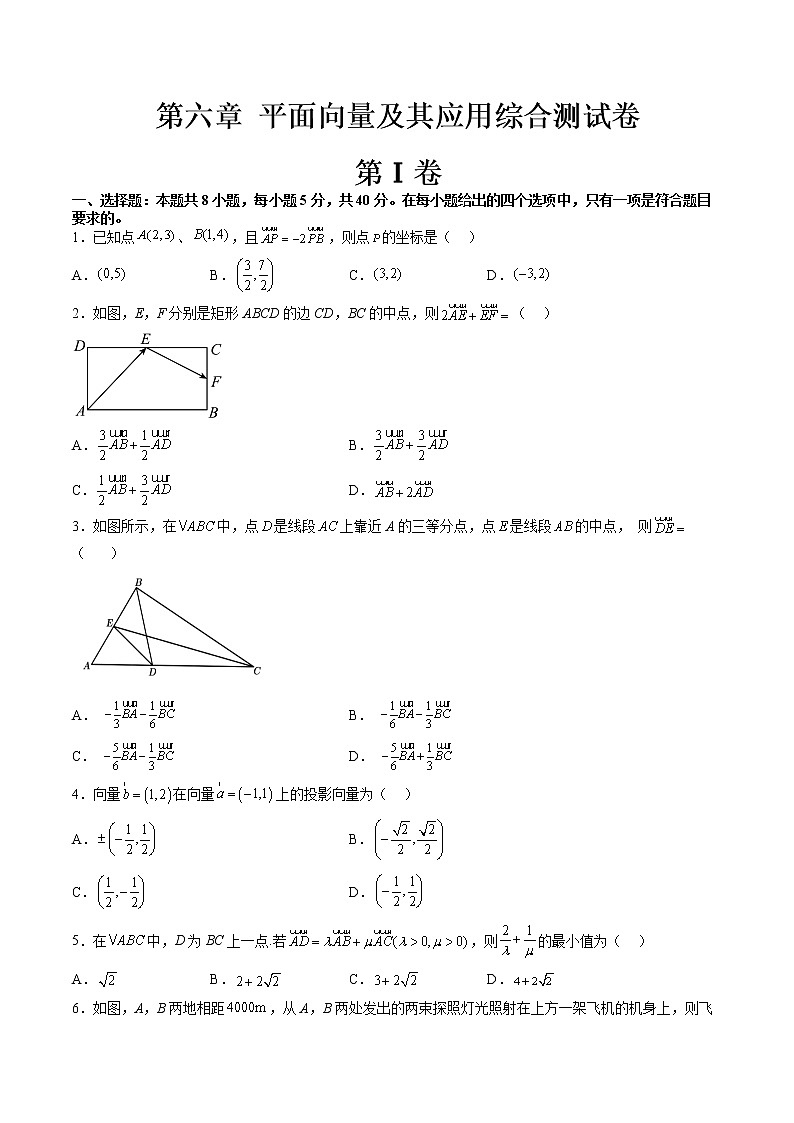 【寒假自学】2023年人教A版高一数学必修第二册-第六章《平面向量及其应用综合测试卷》寒假精品讲学案（含解析）01
