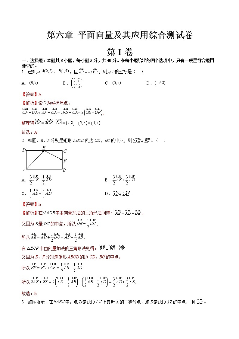 【寒假自学】2023年人教A版高一数学必修第二册-第六章《平面向量及其应用综合测试卷》寒假精品讲学案（含解析）01