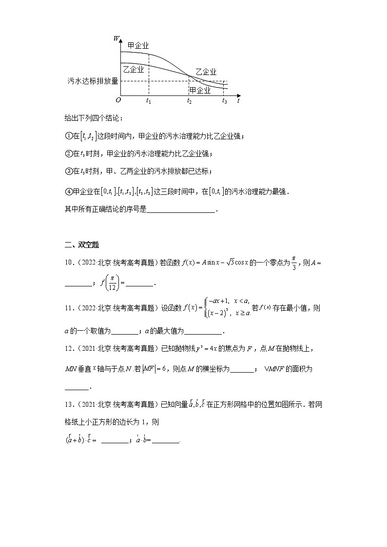 北京三年2020-2022高考数学真题按题型分类汇编-填空题、双空题（含解析）第2页
