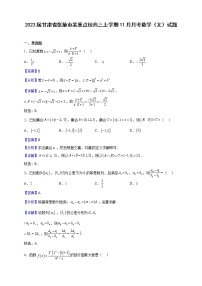 2023届甘肃省张掖市某重点校高三上学期11月月考数学（文）试题含解析