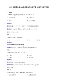 2023届河北省唐山市部分学校高三上学期12月月考数学试题含解析