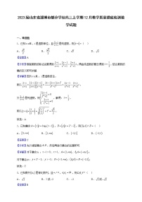 2023届山东省淄博市部分学校高三上学期12月教学质量摸底检测数学试题含解析