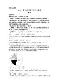2023永州一中高三上学期元月月考数学试卷含答案