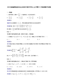 2023届福建省龙岩市上杭县才溪中学高三上学期11月检测数学试题（解析版）