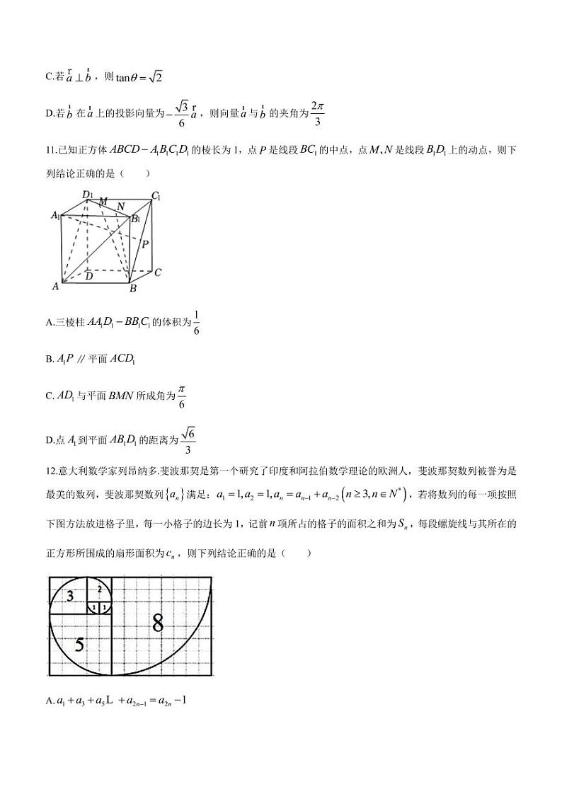 2023届福建省三明市教研联盟校高三上学期期中联考数学试题（PDF版）第3页