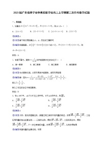 2023届广东省普宁市华美实验学校高三上学期第二次月考数学试题（解析版）