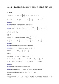 2023届甘肃省张掖市某重点校高三上学期12月月考数学（理）试题（解析版）