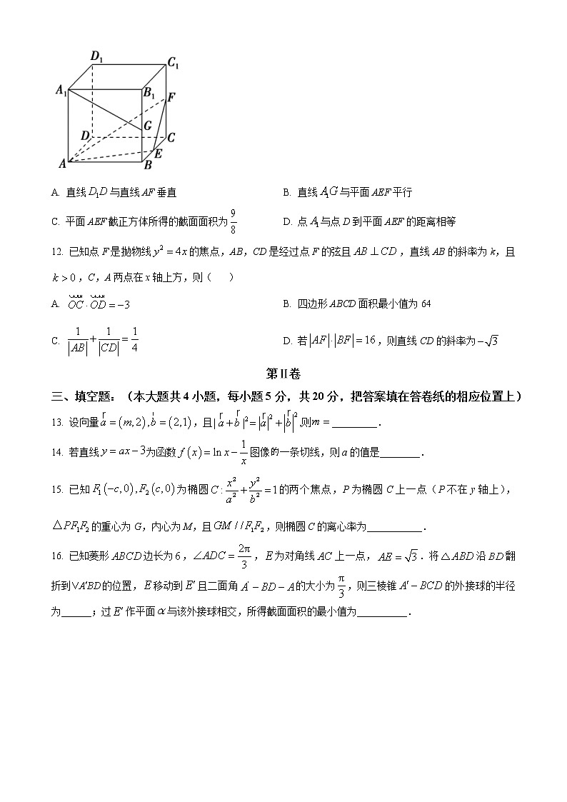 精品解析：辽宁省大连市2023届高三上学期期末双基测试数学试题（原卷版）第3页