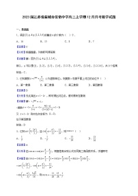 2023届江苏省盐城市伍佑中学高三上学期12月月考数学试题（解析版）