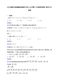 2023届四川省成都市树德中学高三上学期11月阶段性测试 数学（文）试题（解析版）
