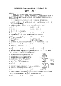 2023届四川省泸州市部分中学高三上学期12月月考数学（理）试题（Word版含答案）