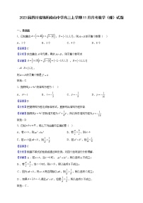 2023届四川省绵阳南山中学高三上学期11月月考数学（理）试题（解析版）