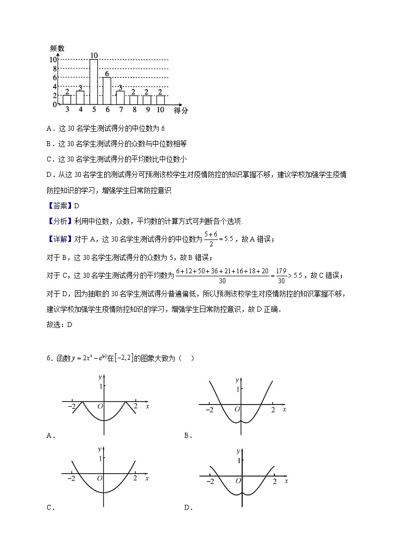 2023届四川省内江市威远中学校高三上学期第三次月考数学（理）试题（解析版）第3页