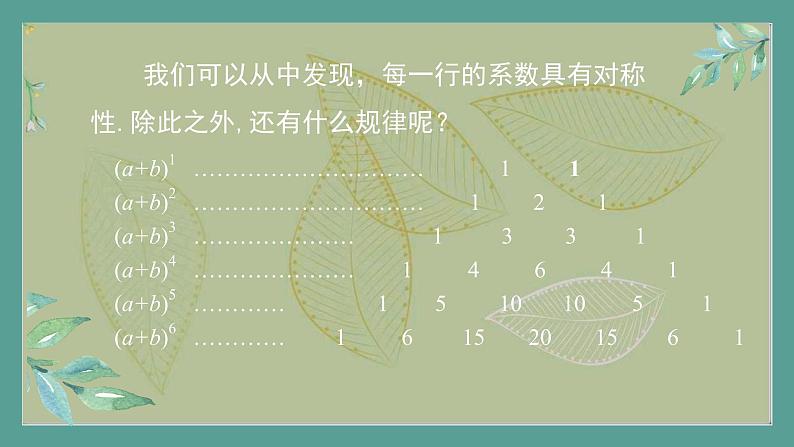 高中数学选择性必修3 精品同步课件  11  “杨辉三角”与二项式系数的性质第5页
