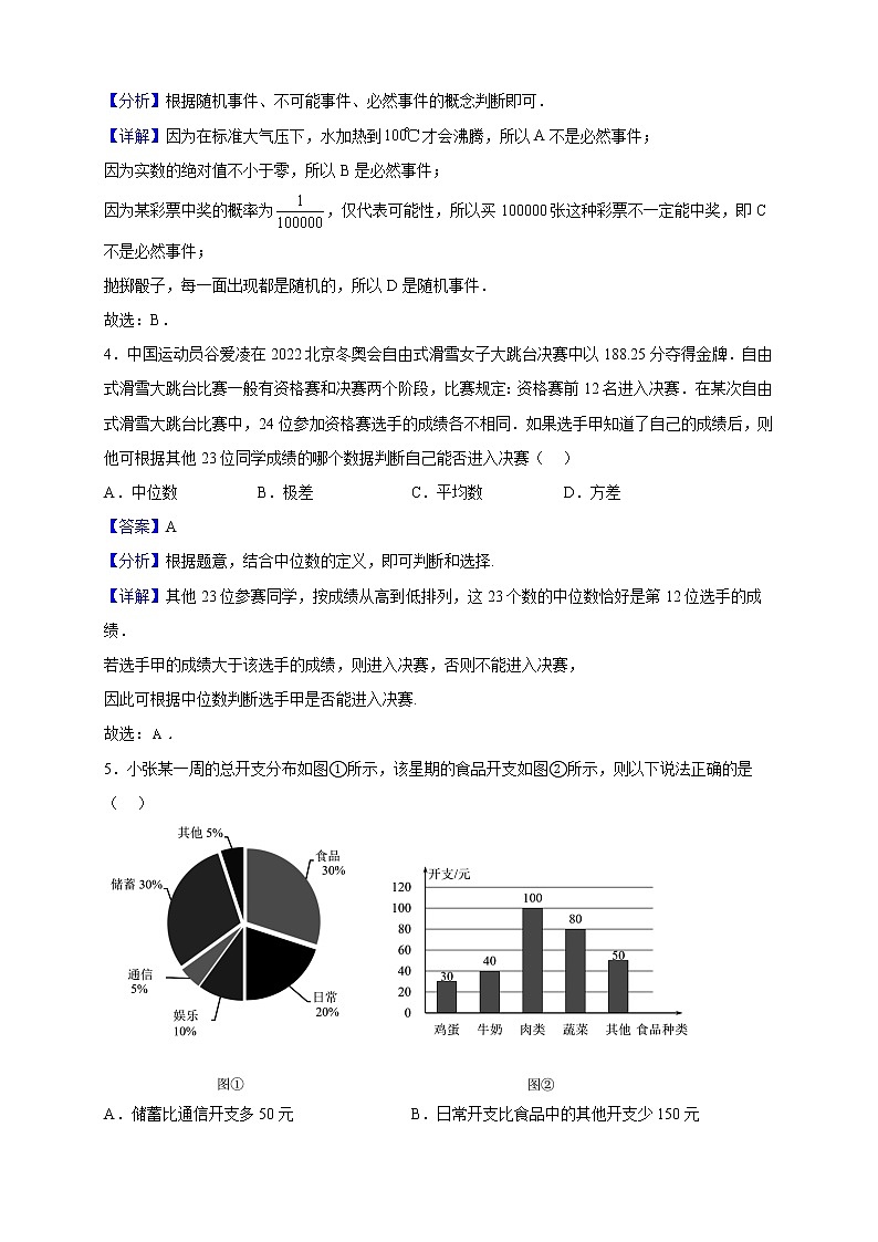 2021-2022学年黑龙江哈尔滨市第一二二中学校高一下学期期末数学试题（解析版）02