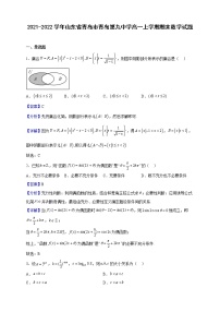 2021-2022学年山东省青岛市青岛第九中学高一上学期期末数学试题（解析版）