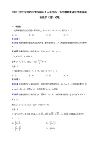 2021-2022学年四川省绵阳市开元中学高一下学期期末适应性质量检测数学（理）试题（解析版）
