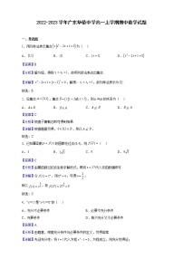 2022-2023学年广东华侨中学高一上学期期中数学试题（解析版）