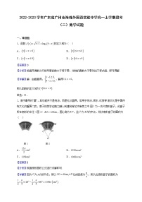 2022-2023学年广东省广州市海珠外国语实验中学高一上学期段考（二）数学试题（解析版）