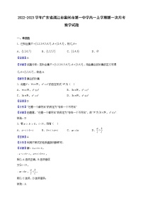 2022-2023学年广东省湛江市雷州市第一中学高一上学期第一次月考数学试题（解析版）