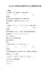2022-2023学年黑龙江省实验中学高二上学期期中数学试题（解析版）