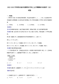 2022-2023学年四川省泸县第四中学高二上学期期末考试数学（文）试题（解析版）