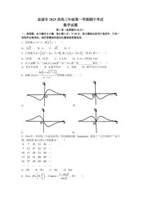 2022-2023学年江苏省盐城市高三上学期期中数学试题PDF版含答案