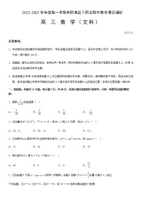 2022-2023学年新疆维吾尔自治区和田地区于田县高三上学期11月期中数学试题含答案