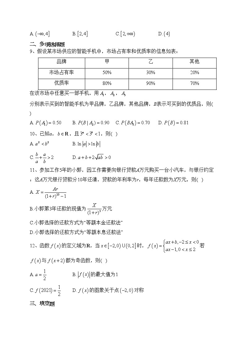黑龙江省青冈县第一中学校2022届高三上学期期末考前测试数学试卷(含答案)第2页