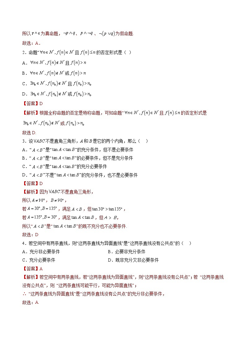 重难点02 常用逻辑用语—2023年高考数学【热点·重点·难点】专练（全国通用）（解析版）第2页
