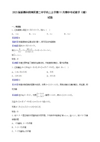 2023届新疆和田地区第二中学高三上学期11月期中考试数学（理）试题（解析版）
