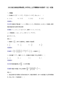 2022届云南省昆明市第三中学高三上学期期末考试数学（文）试题（解析版）