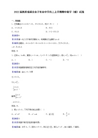 2022届陕西省延安市子长市中学高三上学期期中数学（理）试题（解析版）