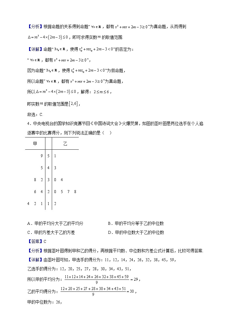 2022届云南省昆明市第三中学高三上学期第四次综合测试数学（文）试题（解析版）第2页