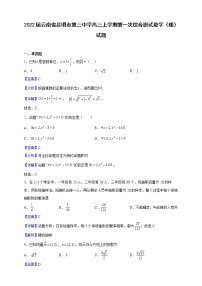 2022届云南省昆明市第三中学高三上学期第一次综合测试数学（理）试题（解析版）