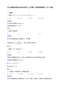 2022届陕西省西安市长安区高三上学期1月质量检测数学（文）试题（解析版）