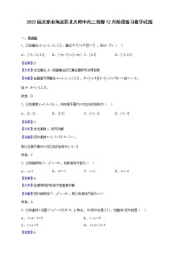 2023届北京市海淀区北大附中高三预部12月阶段练习数学试题（解析版）