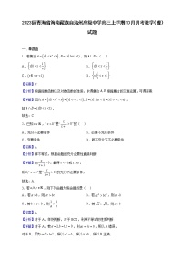2023届青海省海南藏族自治州高级中学高三上学期10月月考数学（理）试题（解析版）