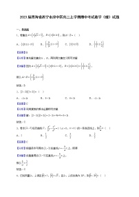 2023届青海省西宁市湟中区高三上学期期中考试数学（理）试题（解析版）