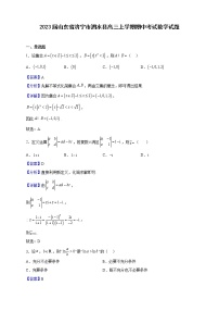 2023届山东省济宁市泗水县高三上学期期中考试数学试题（解析版）