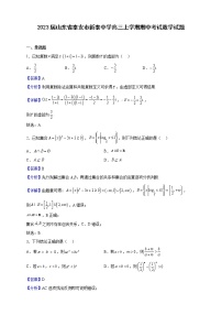 2023届山东省泰安市新泰中学高三上学期期中考试数学试题（解析版）
