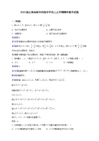 2023届上海市新中高级中学高三上学期期中数学试题（解析版）