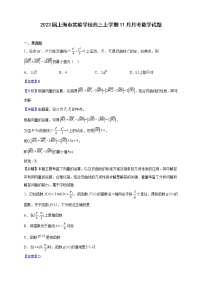 2023届上海市实验学校高三上学期11月月考数学试题（解析版）