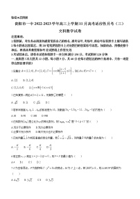 2022-2023学年贵州省贵阳市一中高三上学期11月高考适应性月考（三）数学（文）试题（word版）