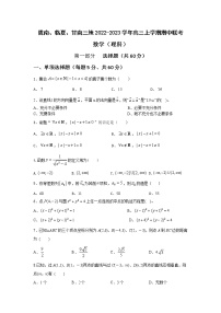 2022-2023学年甘肃省陇南、临夏、甘南三地高三上学期期中联考 数学理试题（word版）